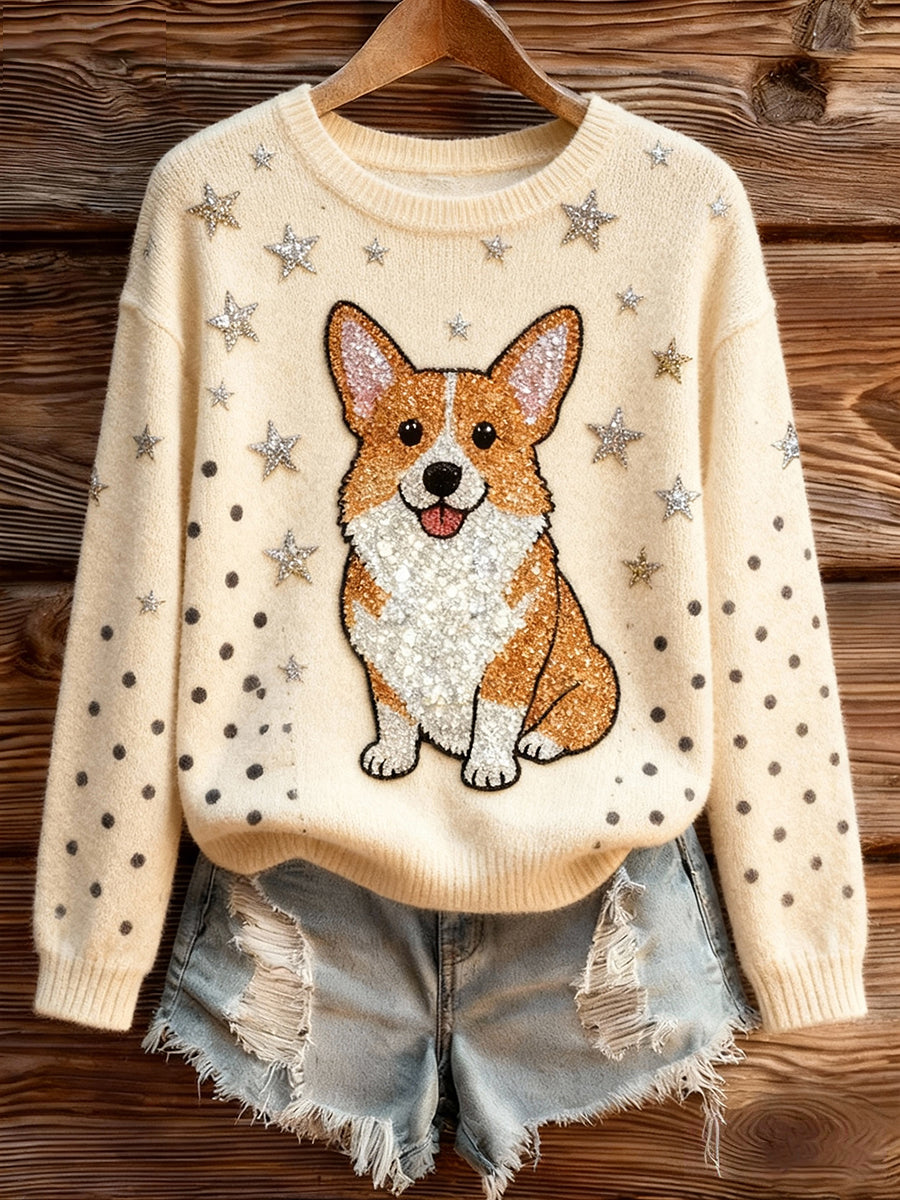 Women’s Corgi dog tops Apricot / S