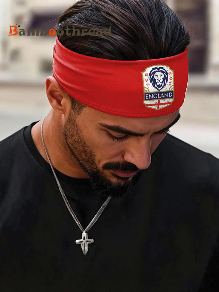 England Football Lover Printed Sports Headband Red / ONE