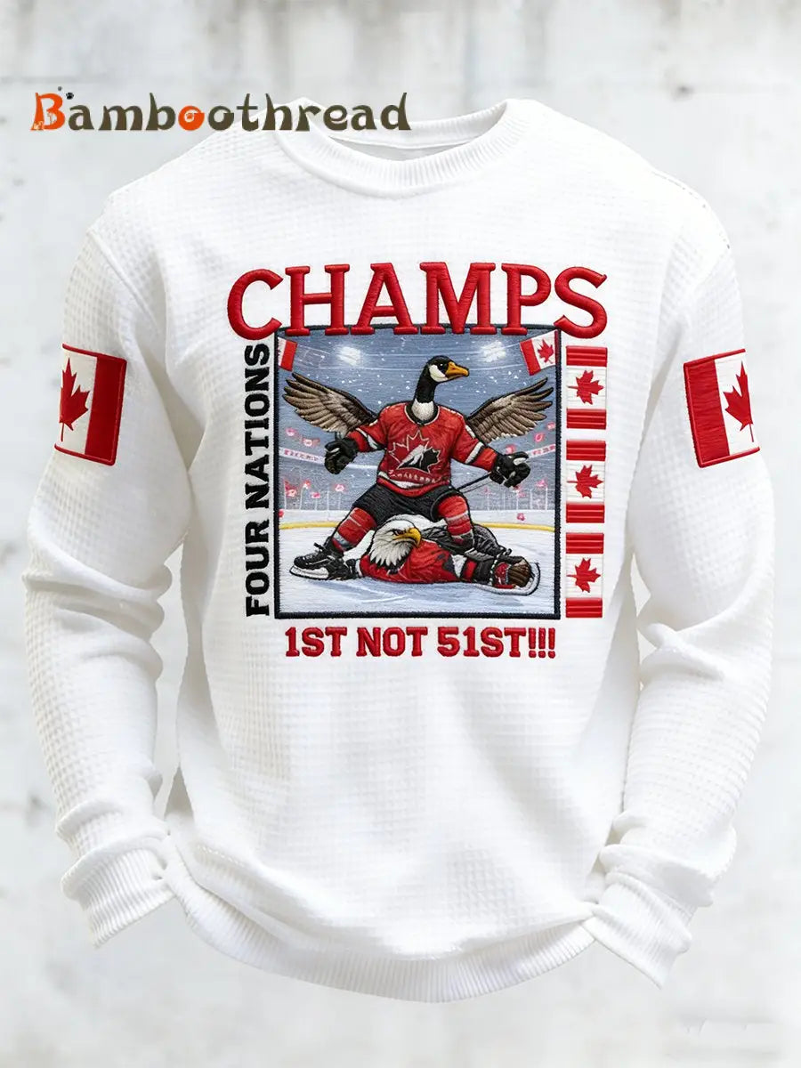 Men’s Canadian Ice Hockey Long-Sleeved T-Shirt White / S