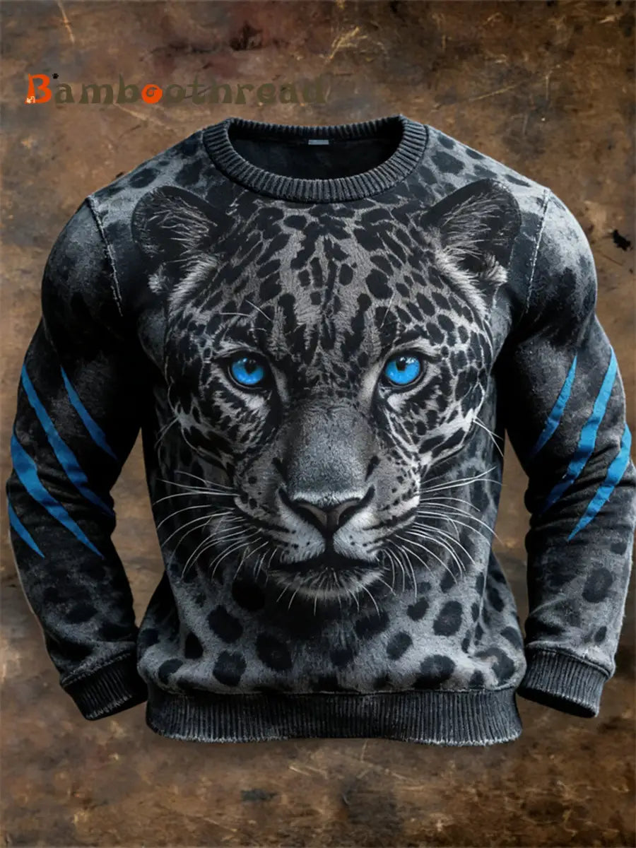 Men’s Cheetah Imitation Sweater As picture / S