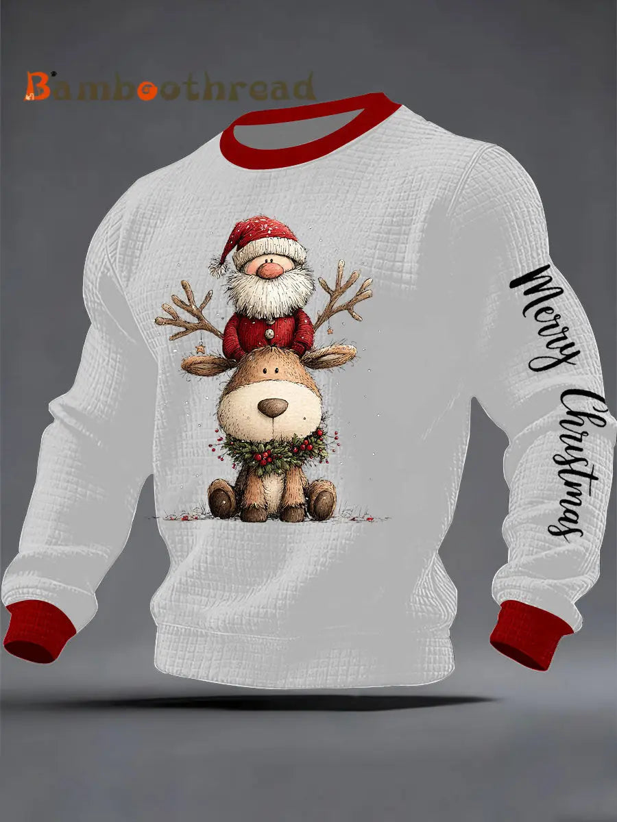Men’s Christmas Print Casual Sweatshirt White / S
