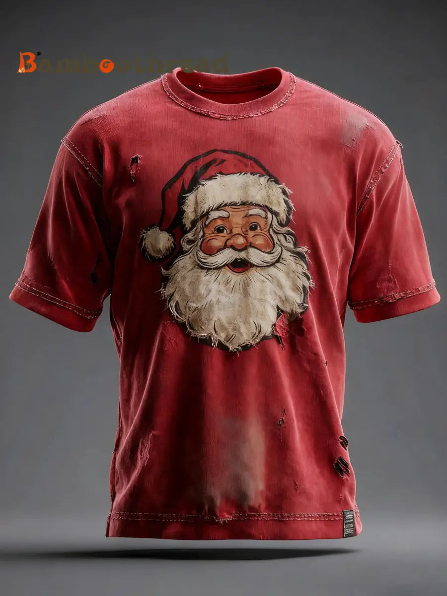 Men’s Christmas Print Casual T-shirt Red / S