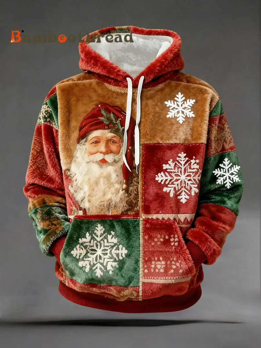 Men’s Christmas Printed Casual Hoodie Red / S