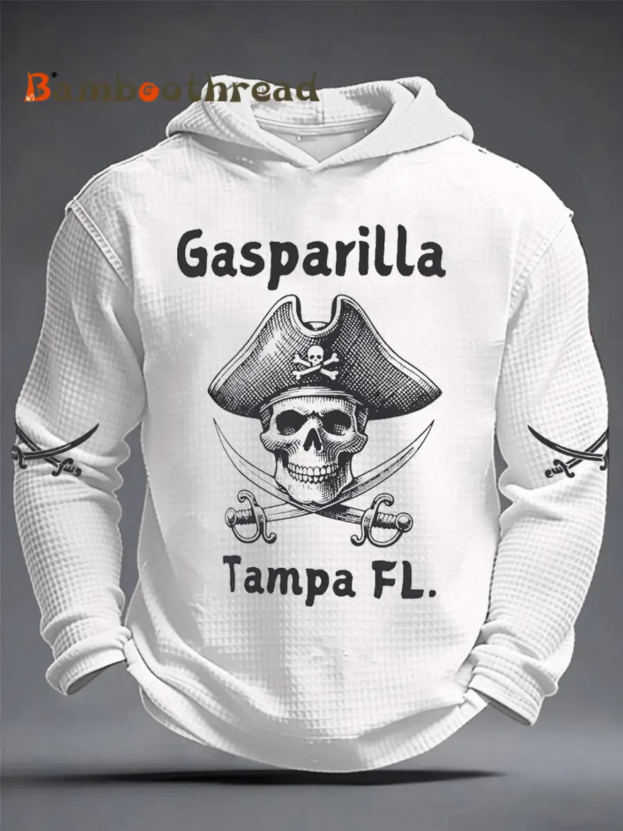 Men’s Gasparilla Pirate Festival Waffle Hoodie White / S