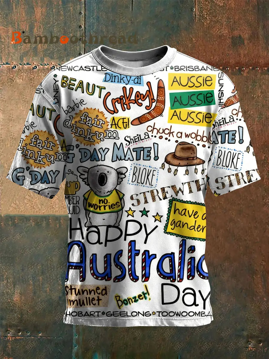 Men’s Happy Australia Day short sleeves t-shirt As picture / S