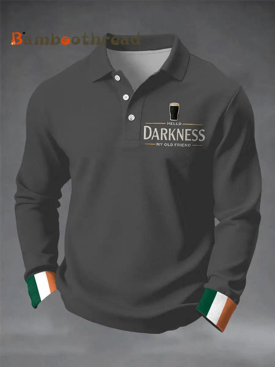 Men’s Hello Darkness My Old Friend long sleeve shirt Dark Gray / S