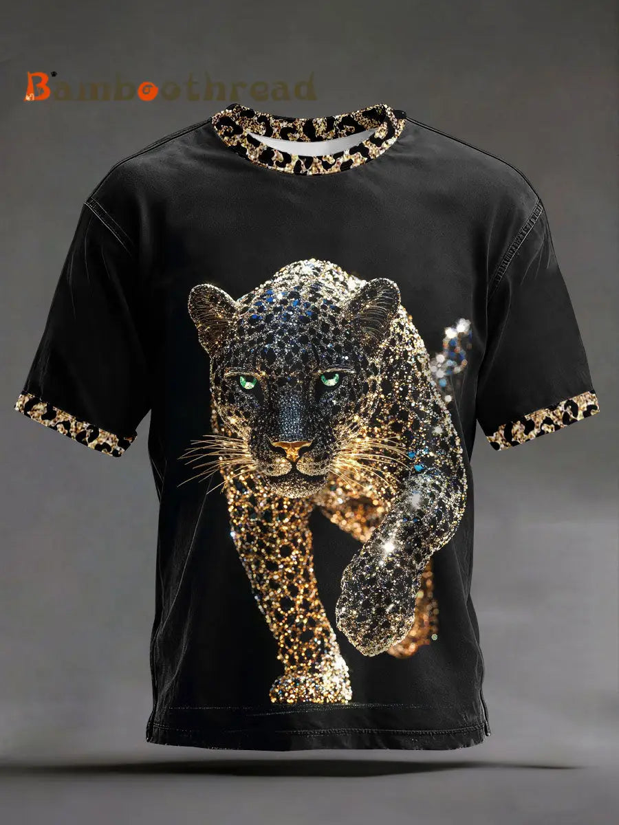 Men’s Leopard Print T-Shirts Black / S