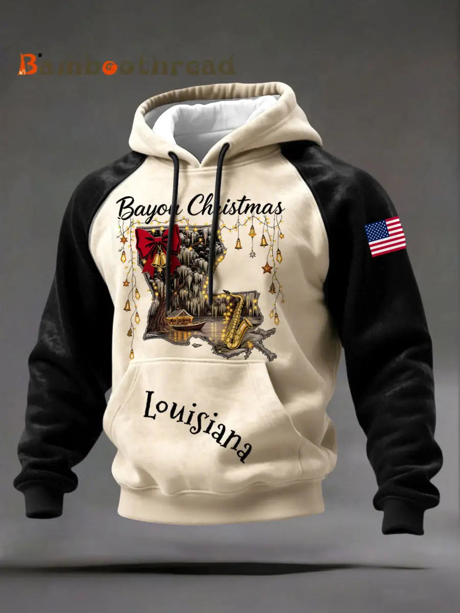 Men’s Louisiana Christmas Hoodies Black / S