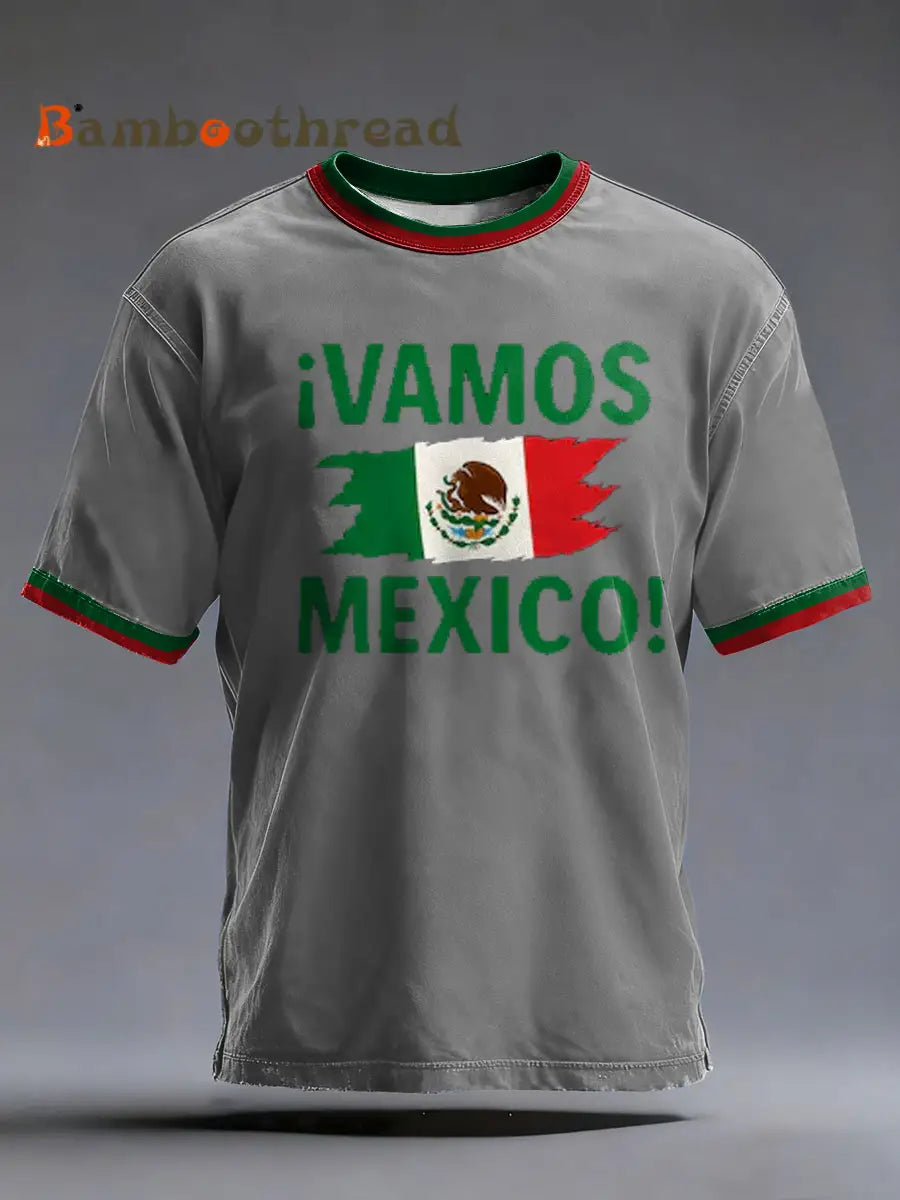 Men’s Mexico Football Lover Printed short sleeves t-shirt Gray / S