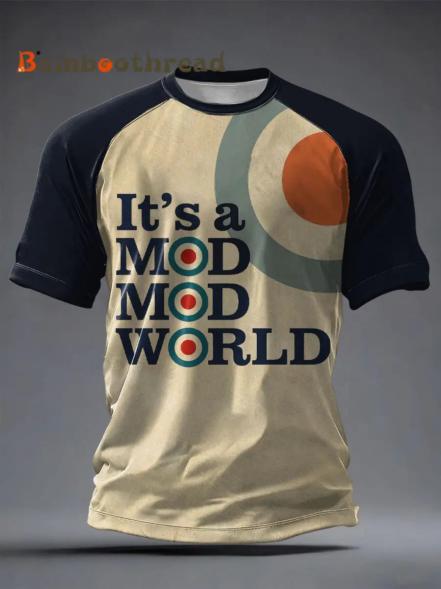Men’s Modfather UK Music Mods Lover Printed T-shirt Navy Blue / S