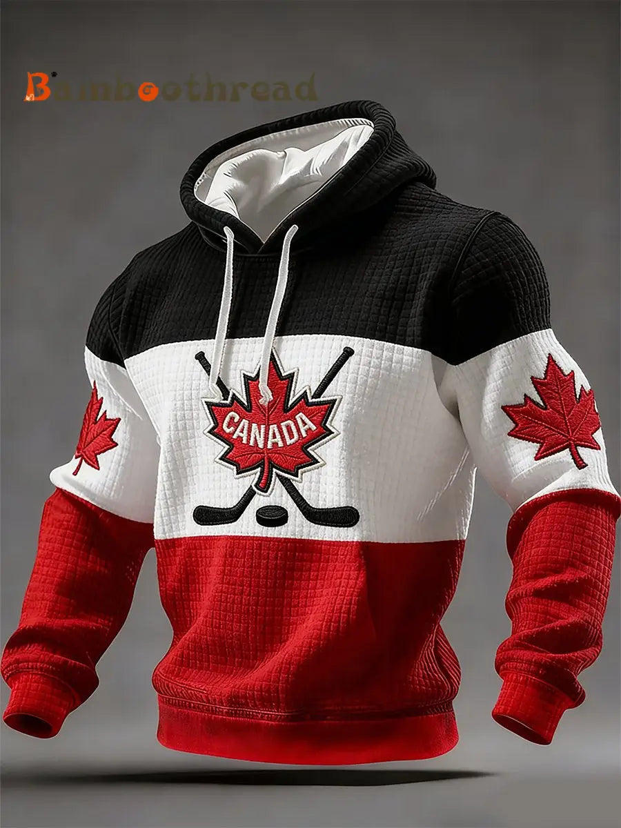 Men’s Retro Canadian Hockey Hoodie Red / S