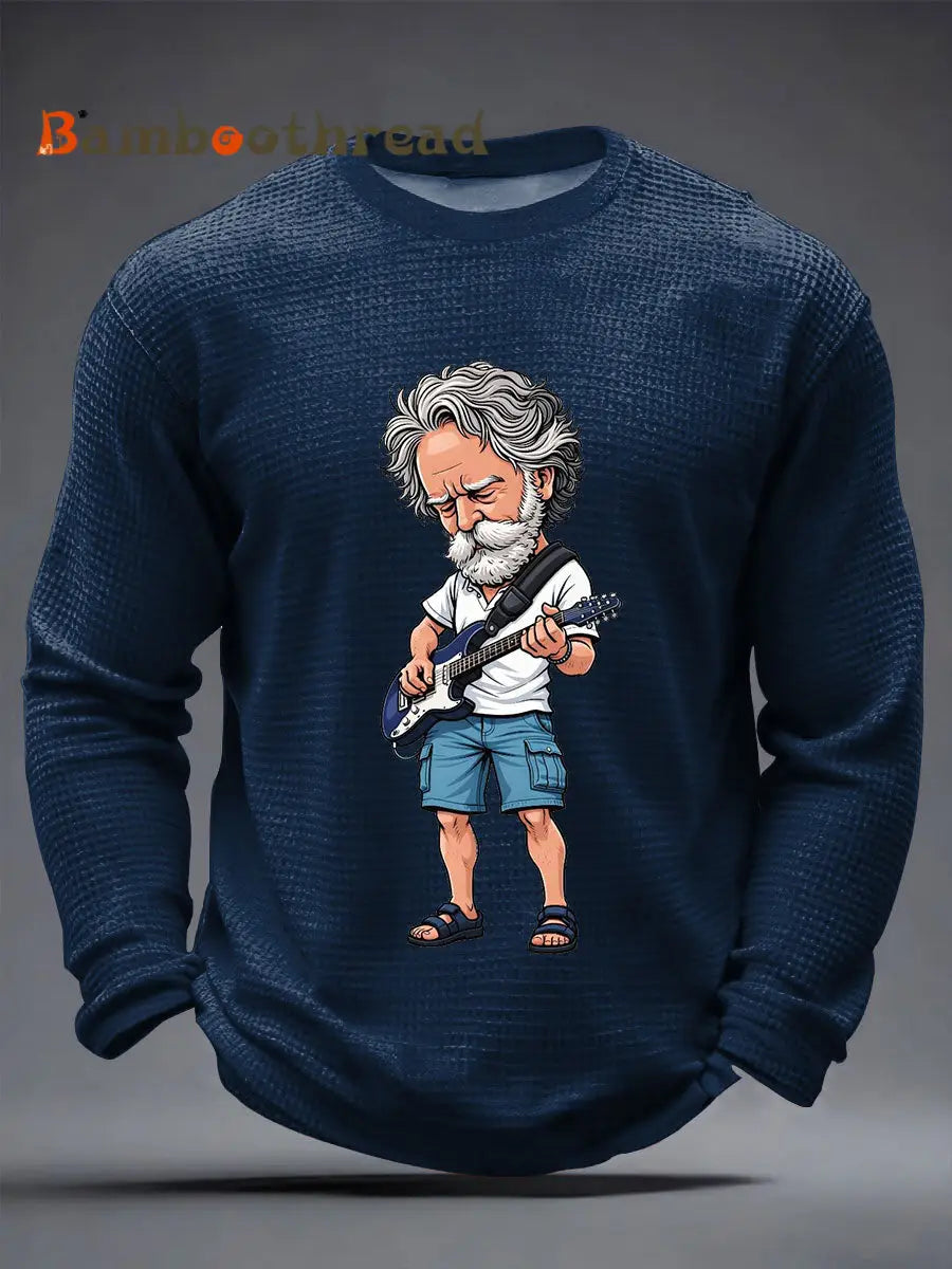 Men’s RIP Bob Weir Waffle Long Sleeve T-Shirt Navy Blue / S