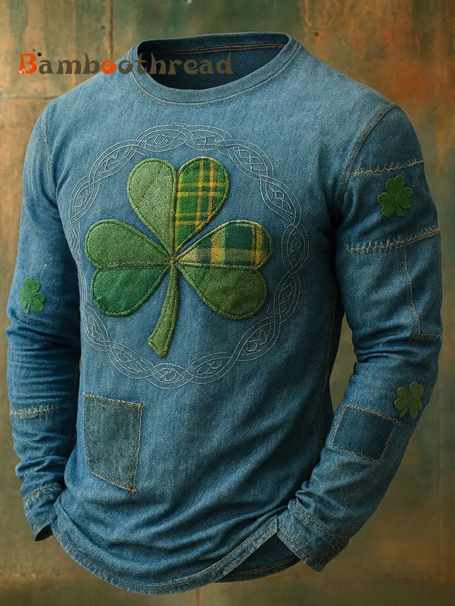 Men’s St. Patrick’s Day Long-Sleeve T-Shirt Blue / S