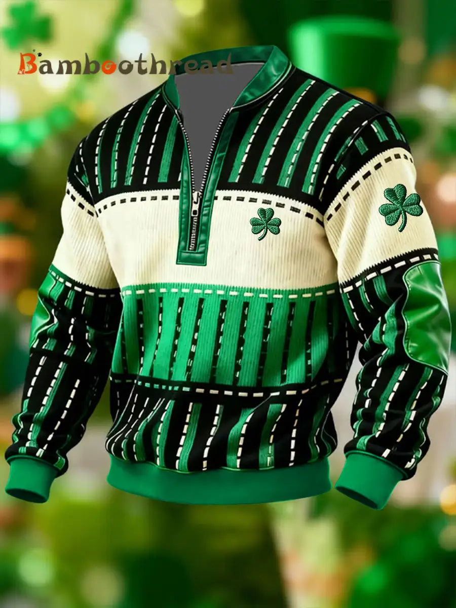 Men’s St. Patrick’s Day Shamrock Print Sweatshirt As picture / S