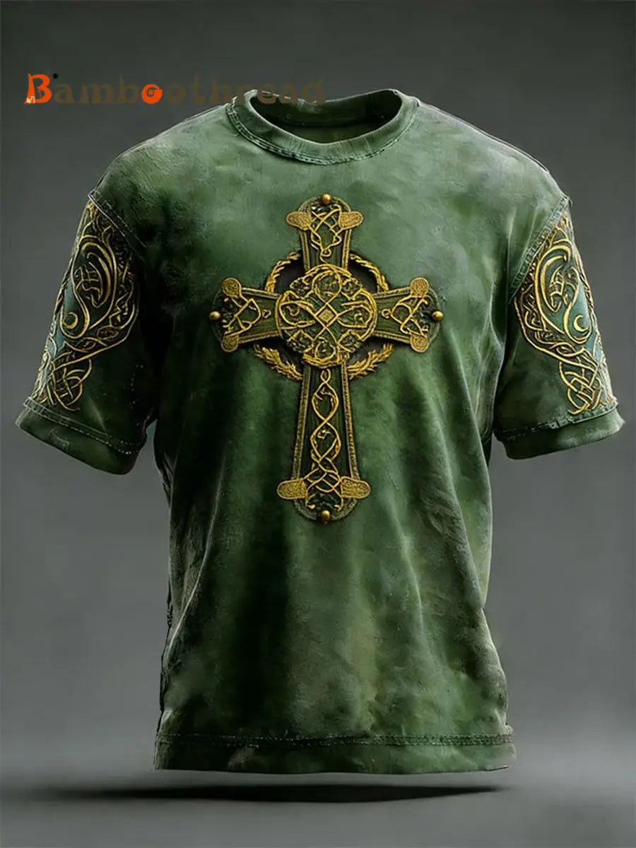 Men’s St. Patrick’s Day Shamrock Print T-shirt Green / S