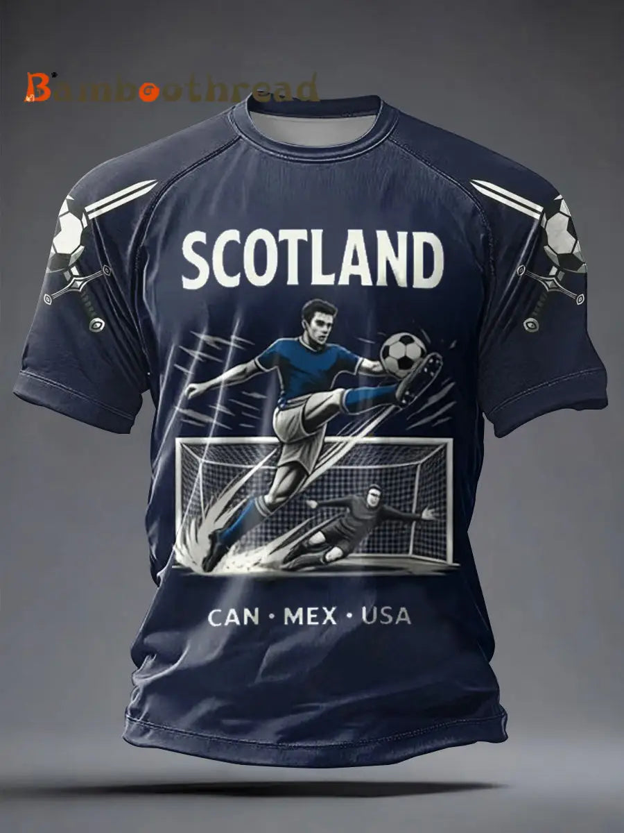 Men’s UK Football Lover Scotland Printed short sleeve t-shirt Navy Blue / S