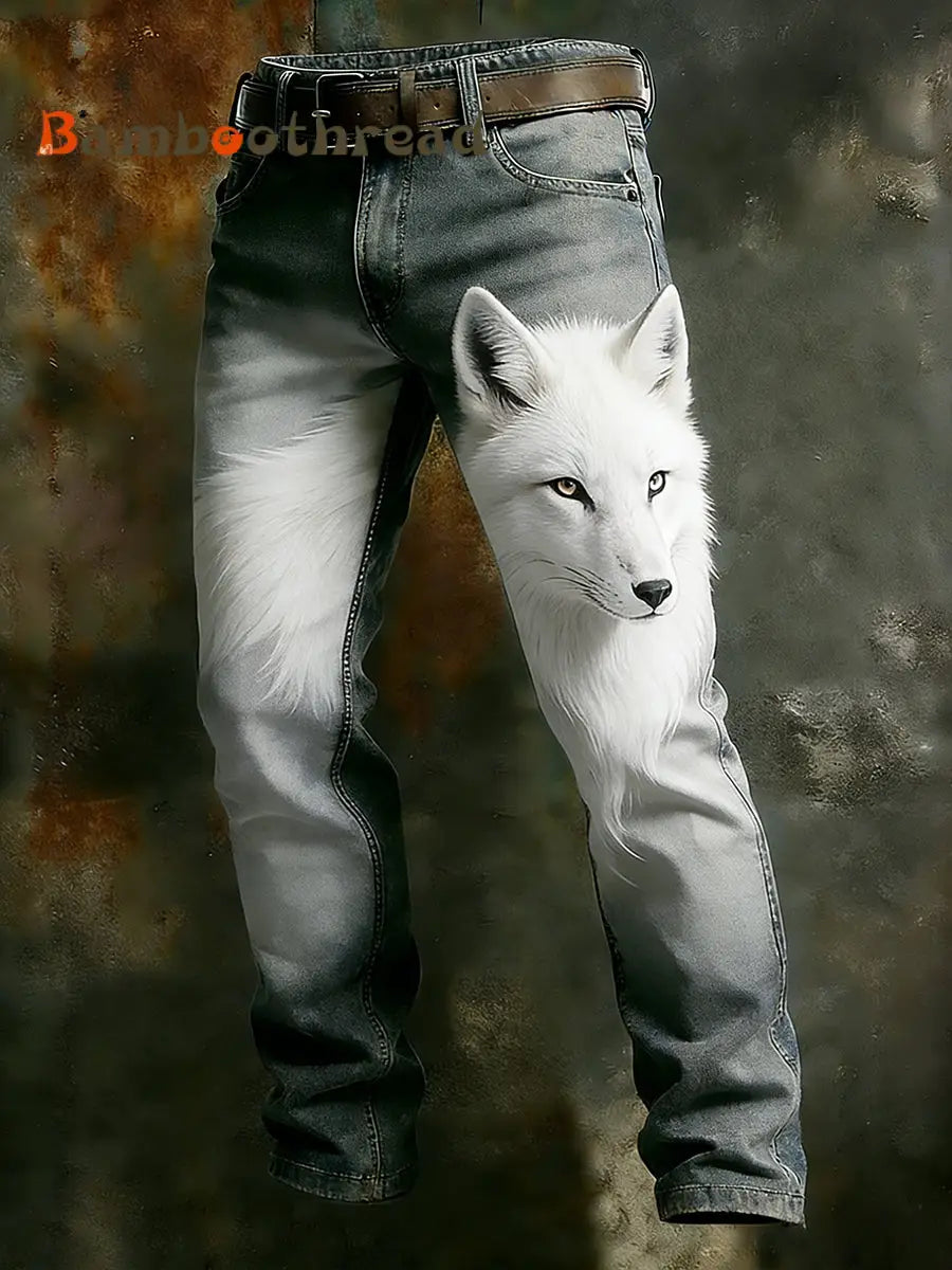 Men’s Vintage Animal Print Art Business Casual Work Pants A / S