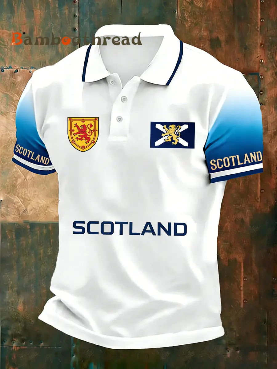 Men’s Vintage British Football Fan Printed Casual Polo Shirt A / S