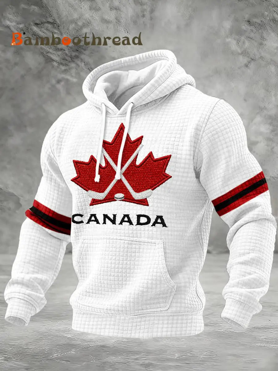 Men’s Vintage Canada Hockey Printed Casual Hoodie Multicolour / S