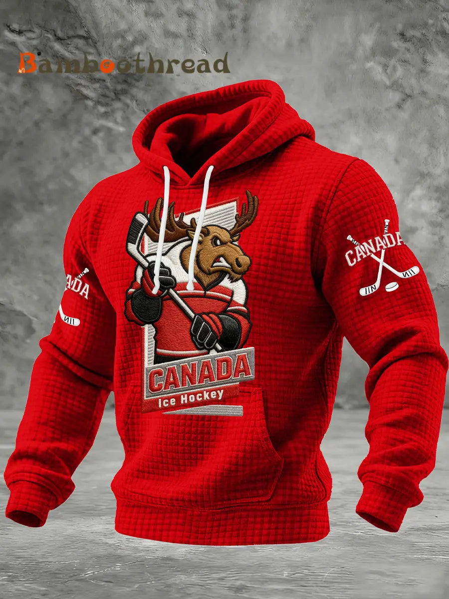 Men’s Vintage Canada Hockey Printed Casual Hoodie Multicolour / S