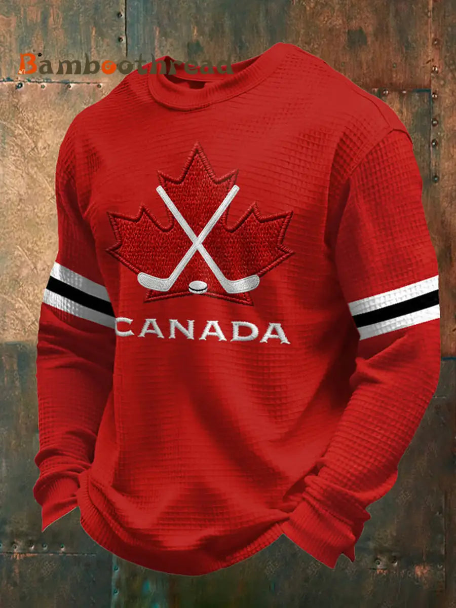 Men’s Vintage Canada Hockey Printed Casual Top Multicolour / S