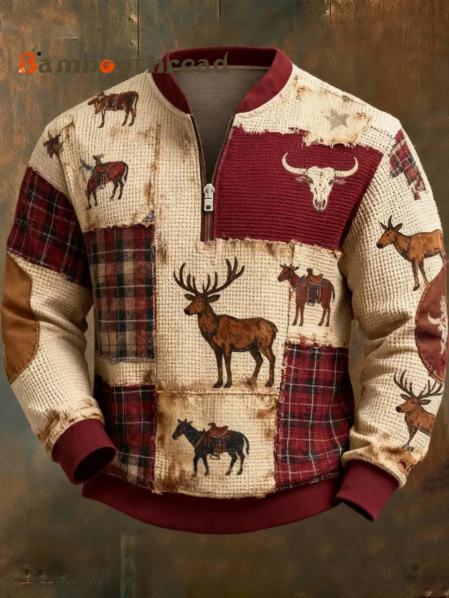 Men’s Western Christmas Printed Sweatshirt As picture / S