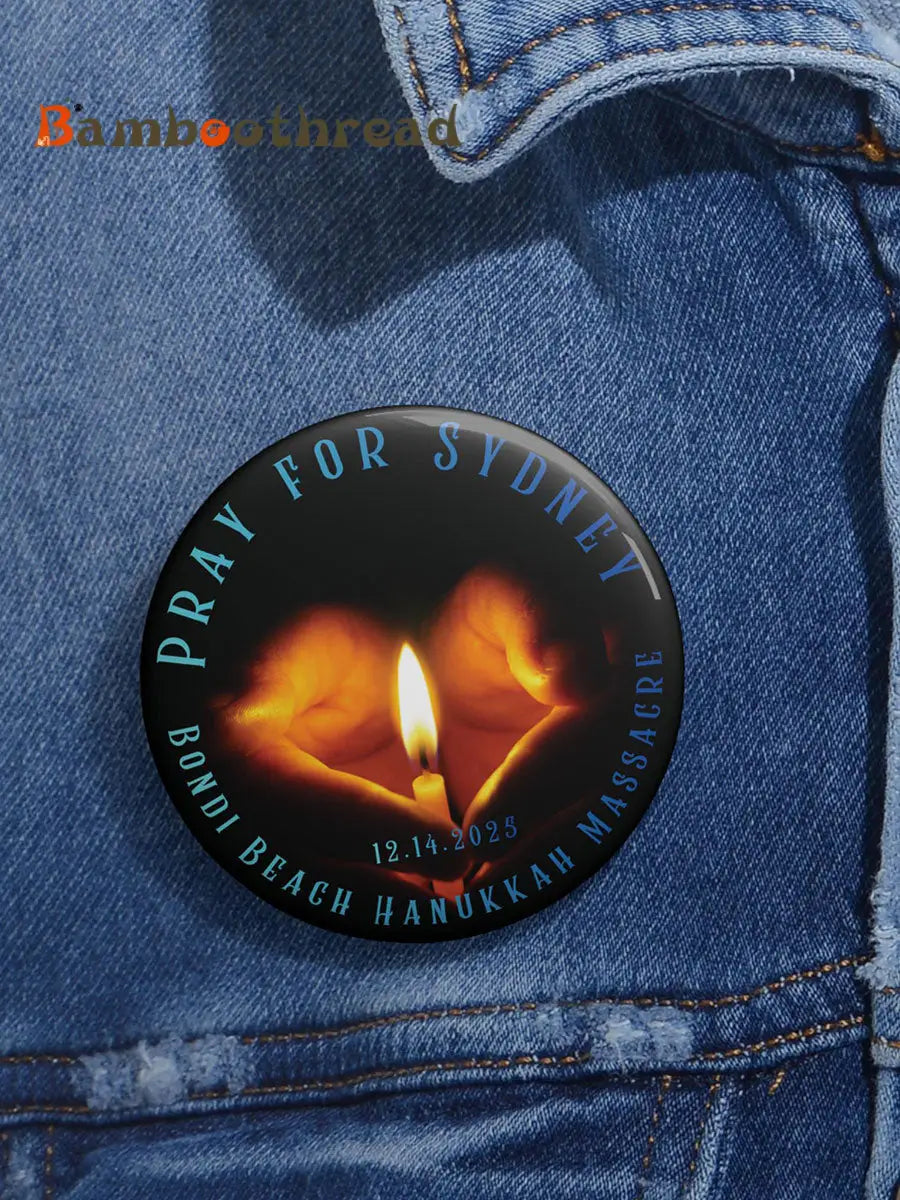 Pray For Sydney Bondi Beach Brooches Black / ONE