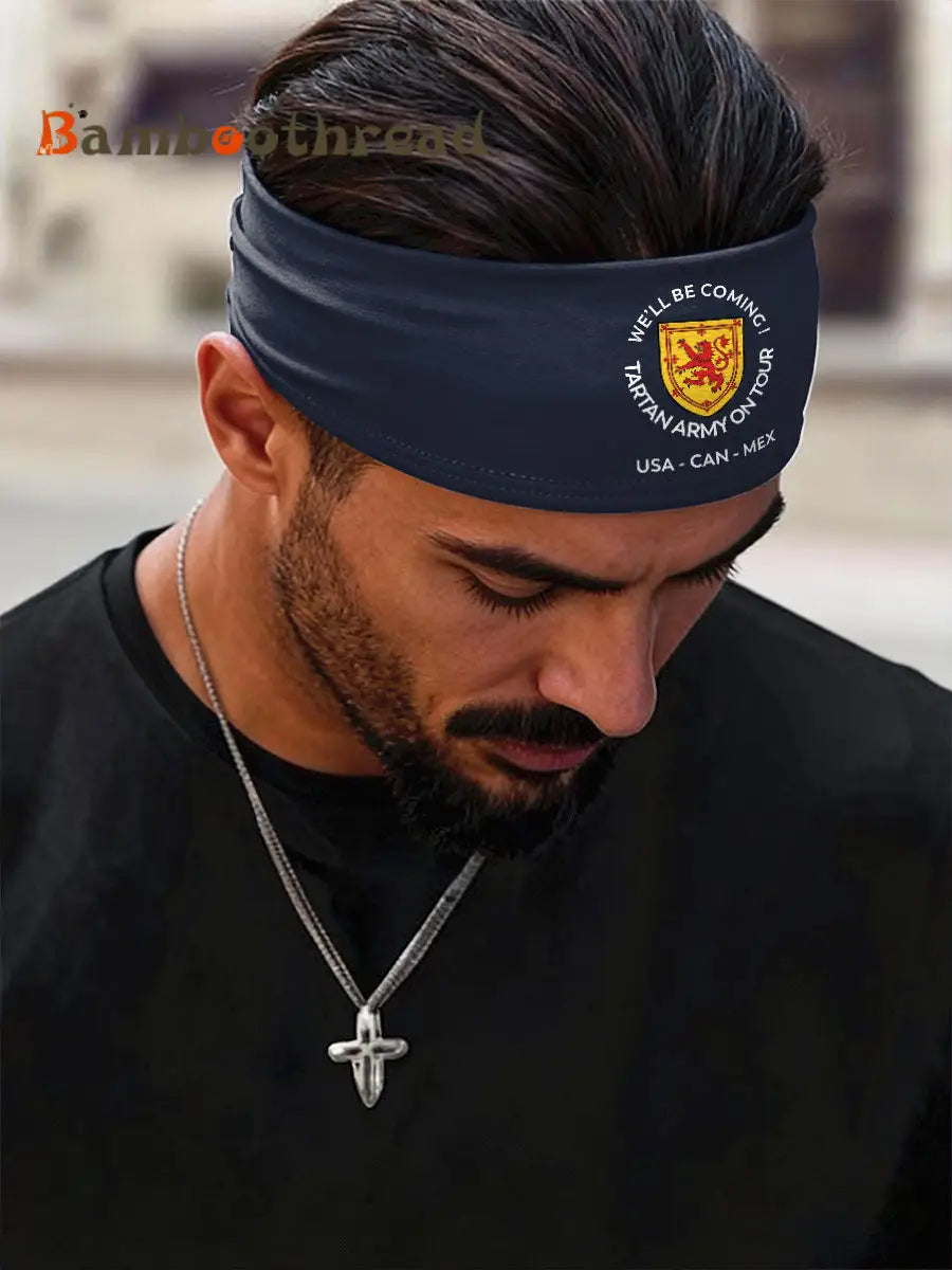 Scotland Football Lover Printed Sports Headband Navy Blue / ONE