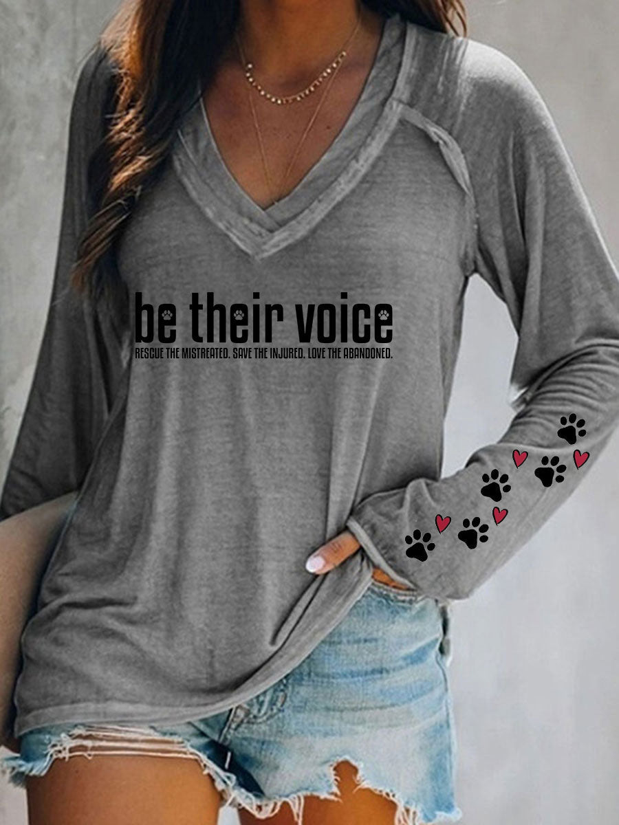 Women's Be Their Voice Printed Casual T-Shirt