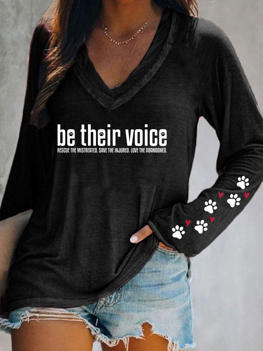 Women's Be Their Voice Printed Casual T-Shirt