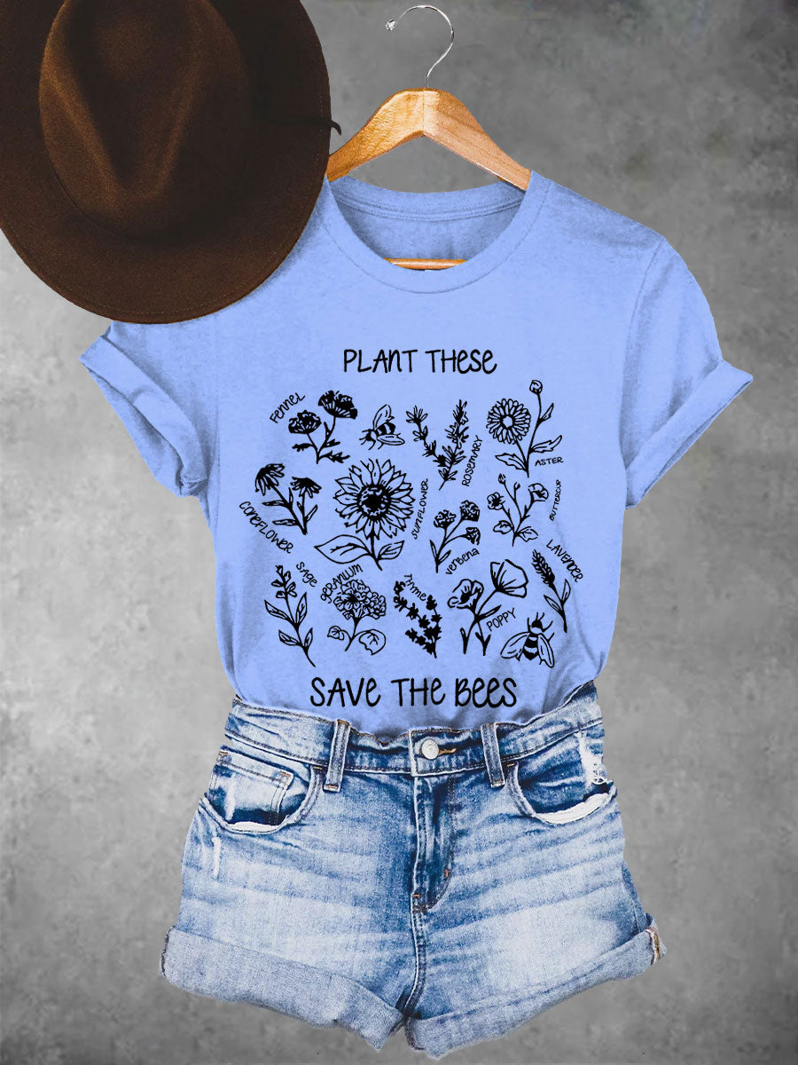 Women's plant these save the bees T-shirts