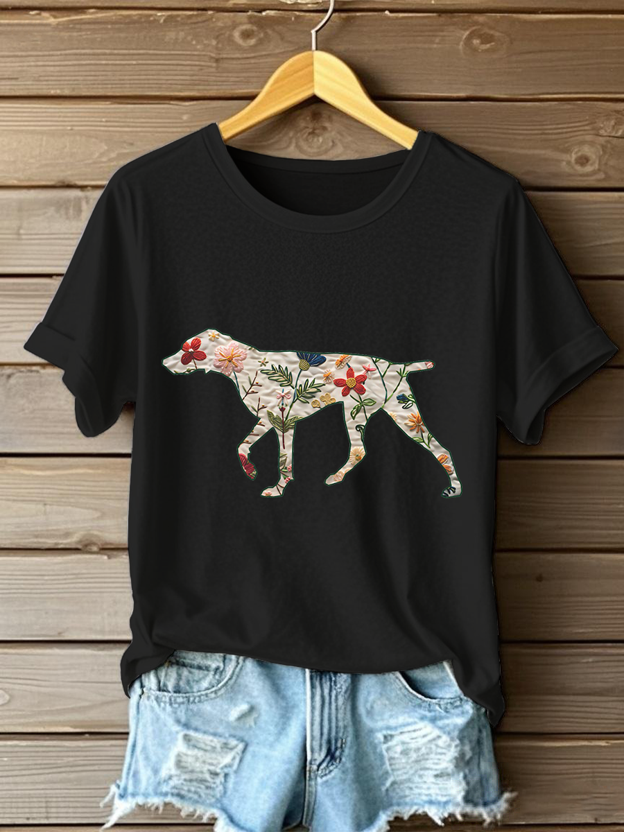 Women's German Shorthaired Pointer Print Casual T-Shirt