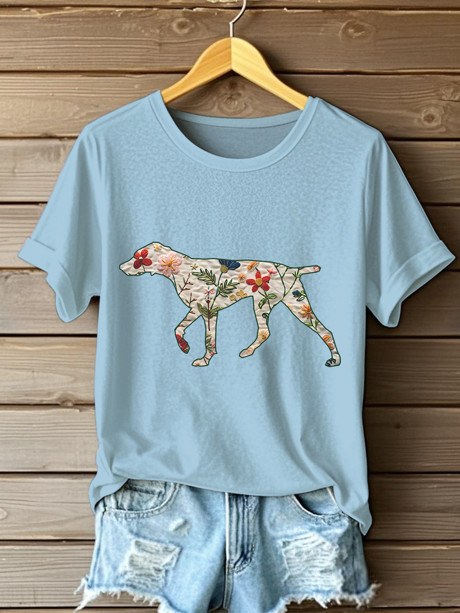 Women's German Shorthaired Pointer Print Casual T-Shirt