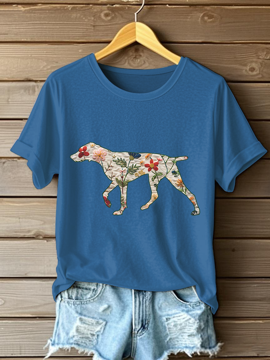 Women's German Shorthaired Pointer Print Casual T-Shirt