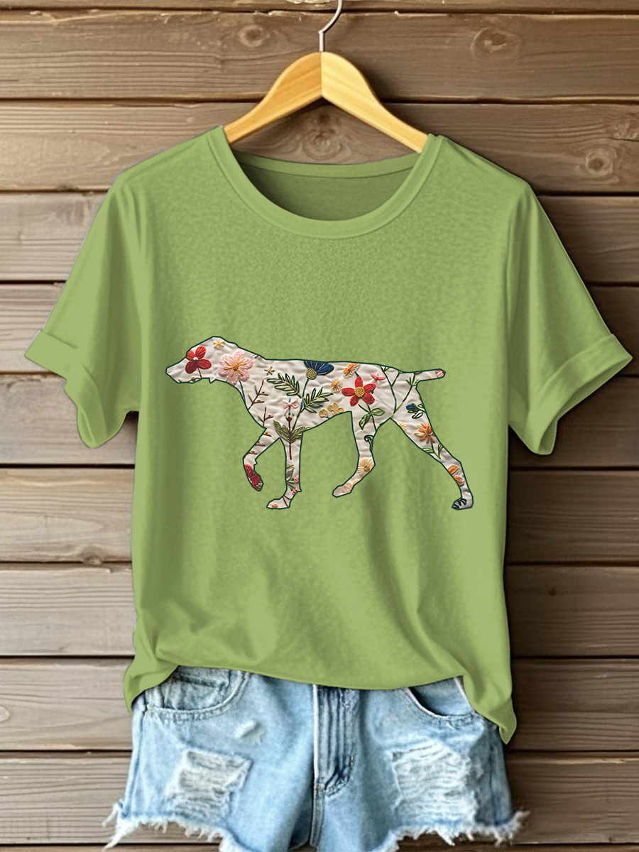 Women's German Shorthaired Pointer Print Casual T-Shirt