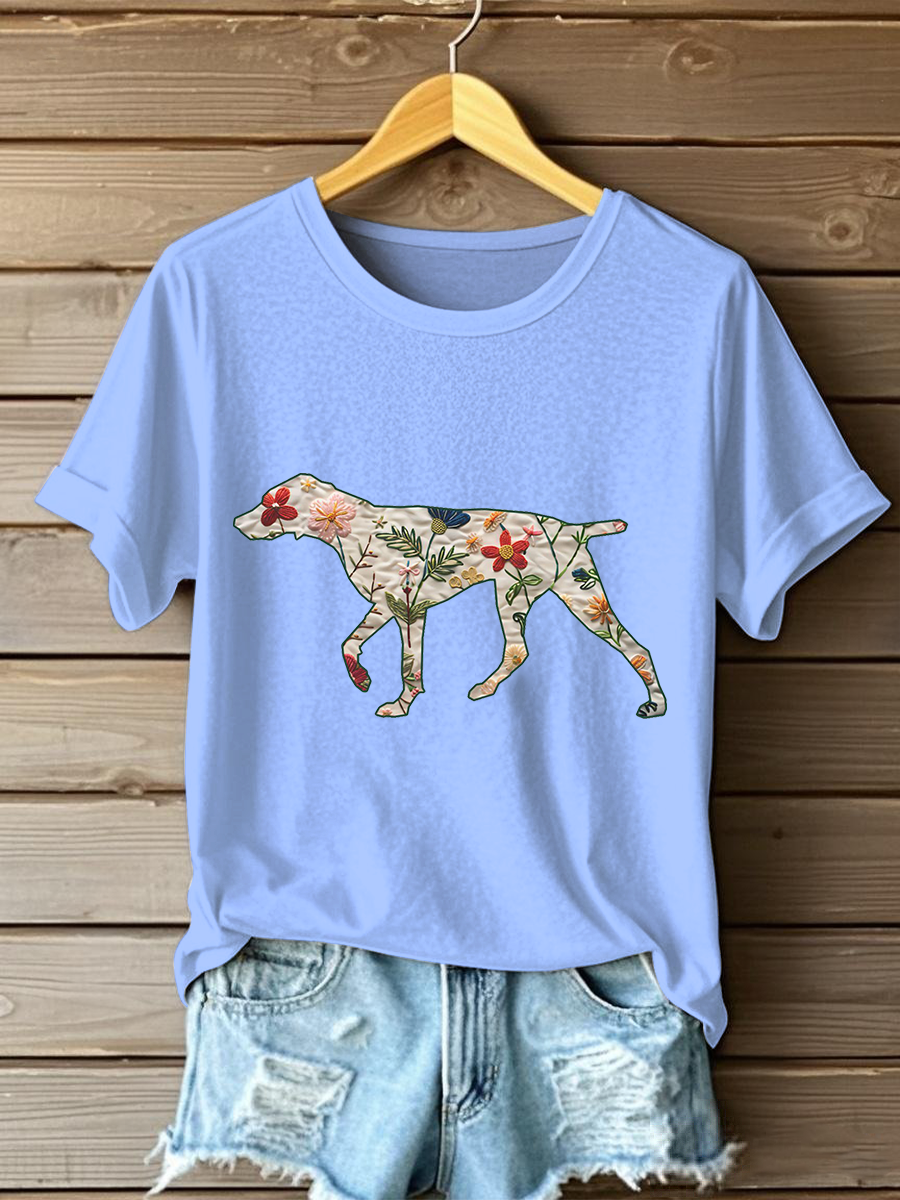 Women's German Shorthaired Pointer Print Casual T-Shirt
