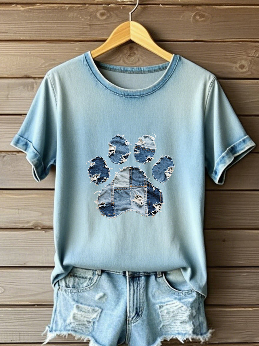 Women's Denim Paw T-shirt