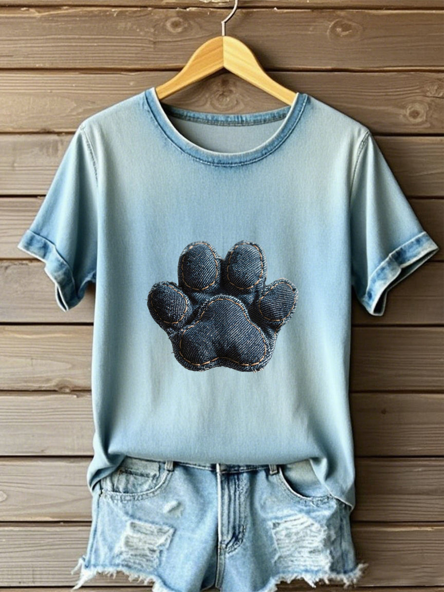Women's Denim Paw T-shirt