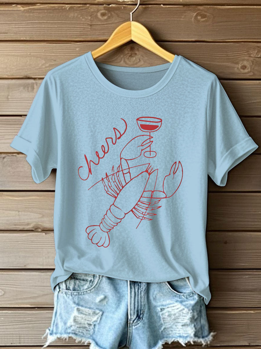 Women's Lobster Printed T-shirt