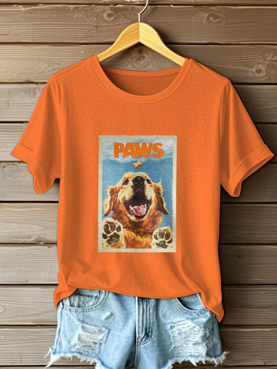 Women's Golden Retriever Printed Casual T-shirt