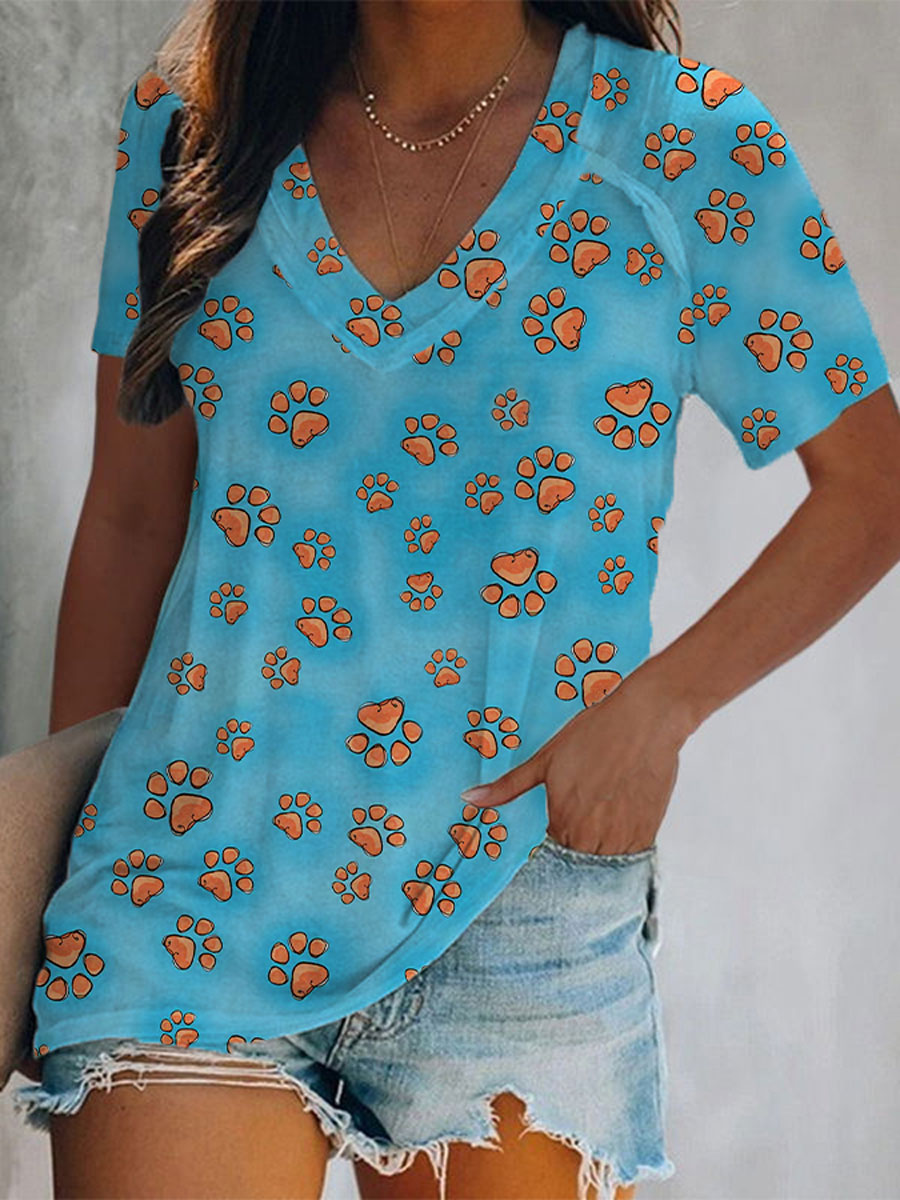 Women's Funny Paw Print T-Shirt