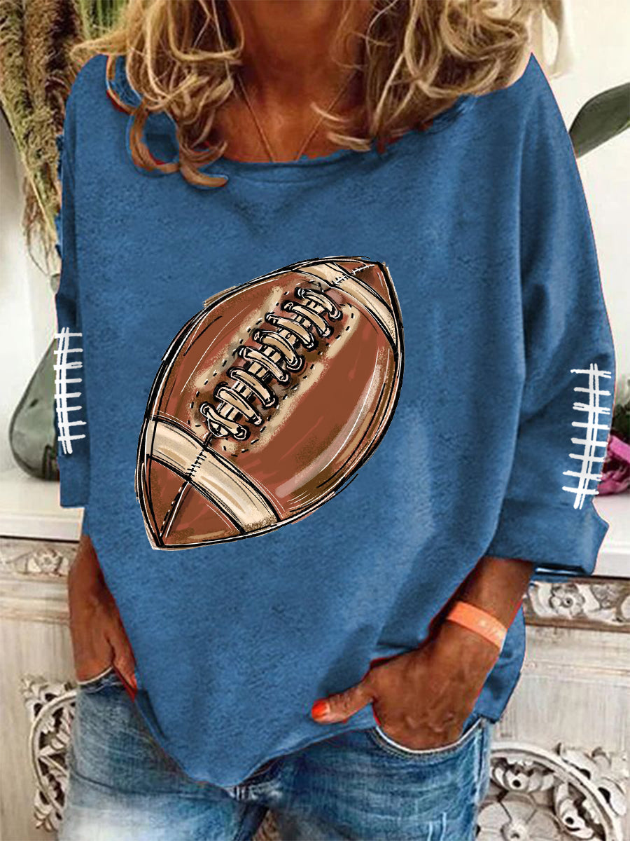 Women's Football Fans Gameday Casual Long-Sleeve Top