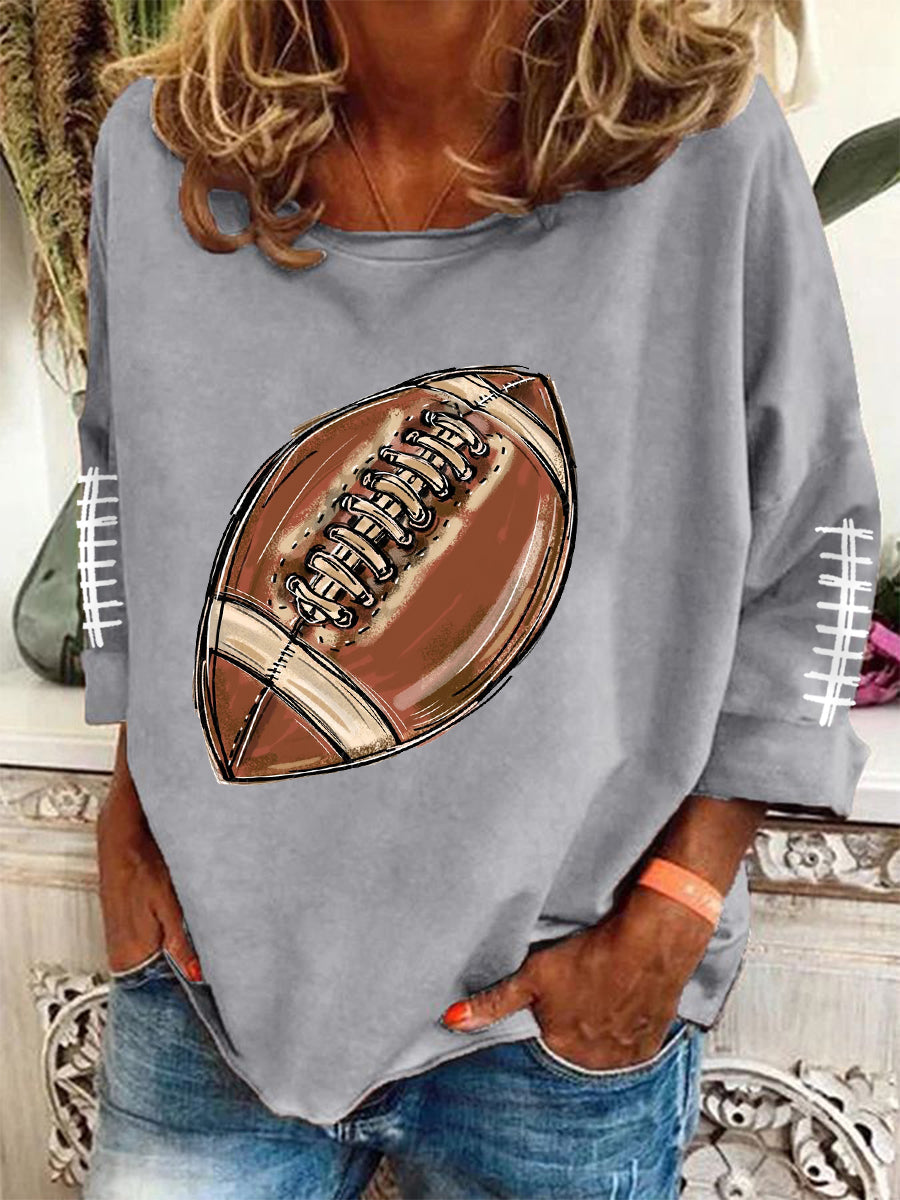Women's Football Fans Gameday Casual Long-Sleeve Top