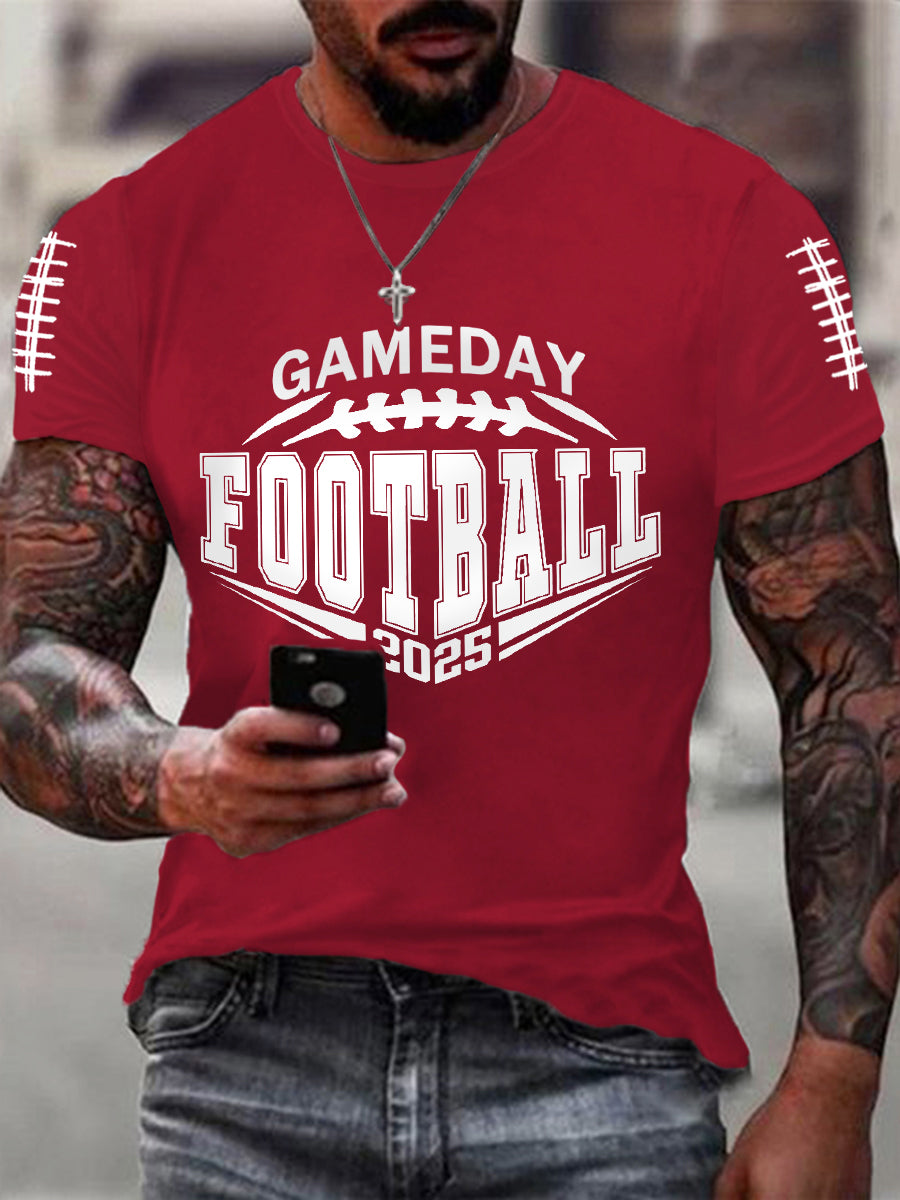 Men's Football Gameday 2025 Football Fans Gift Casual Tee