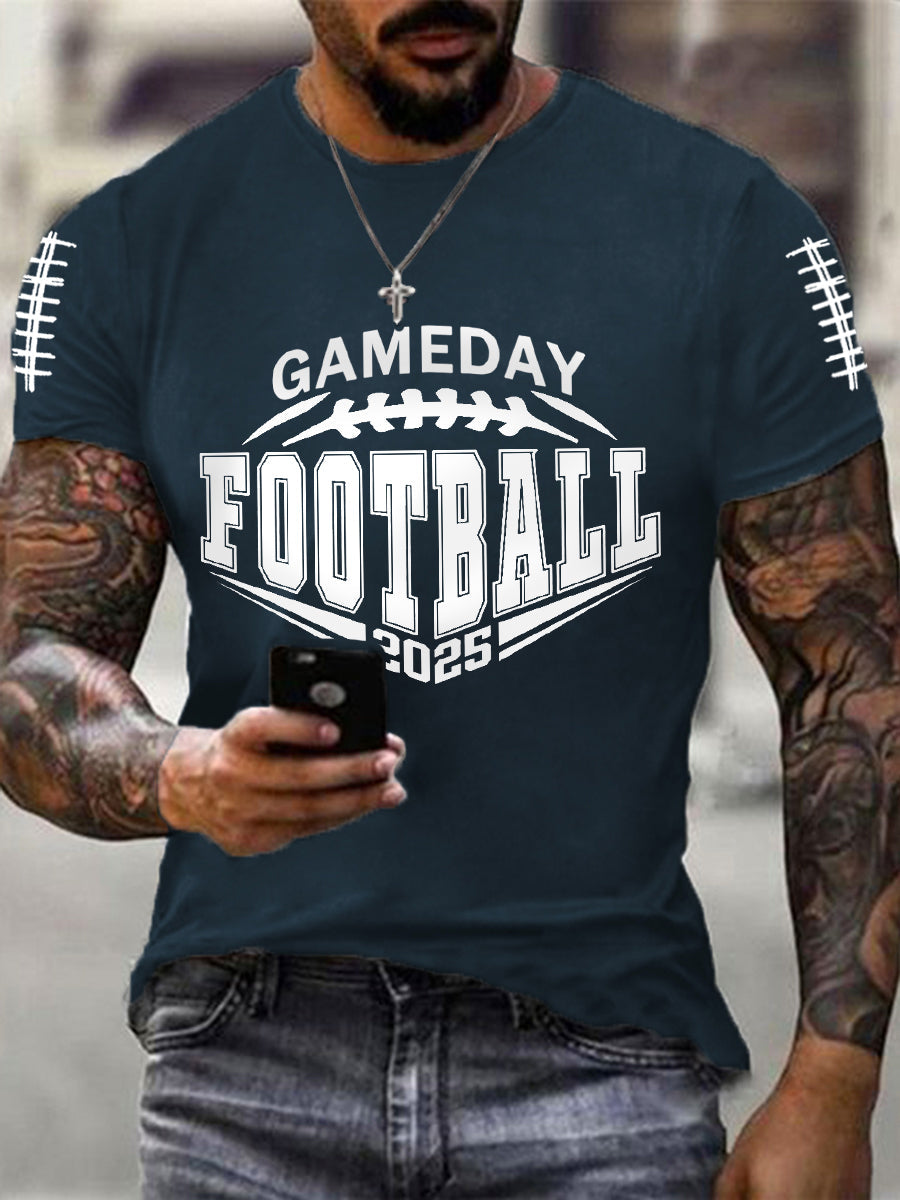 Men's Football Gameday 2025 Football Fans Gift Casual Tee