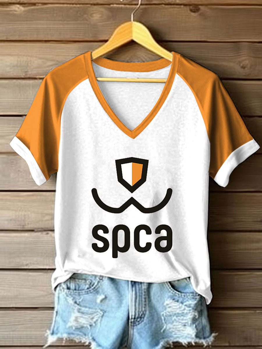 Women's save the pets V-neck T-shirts
