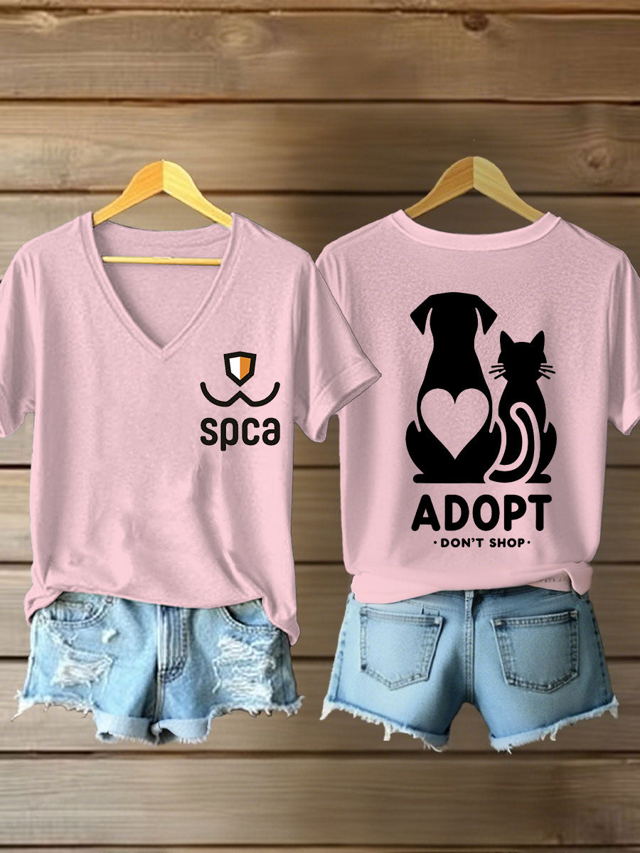 Women's SPCA V-neck T-shirts