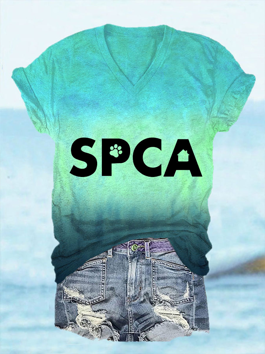 Women's save the pets V-neck T-shirts