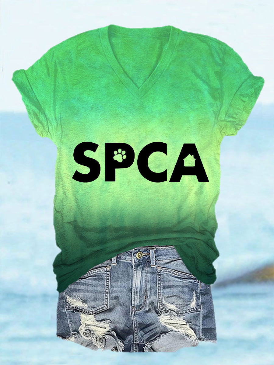 Women's save the pets V-neck T-shirts