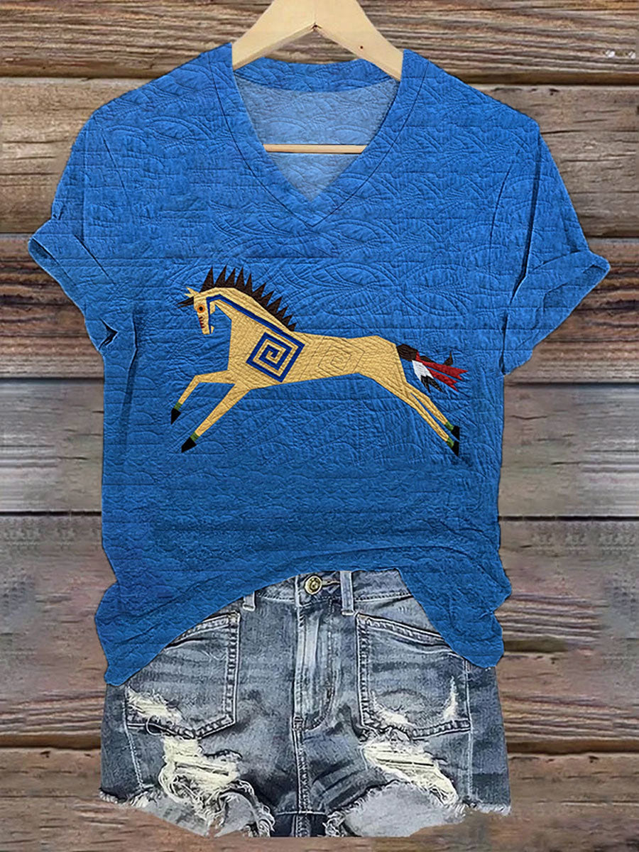 Women's Horse Art Print T-Shirt